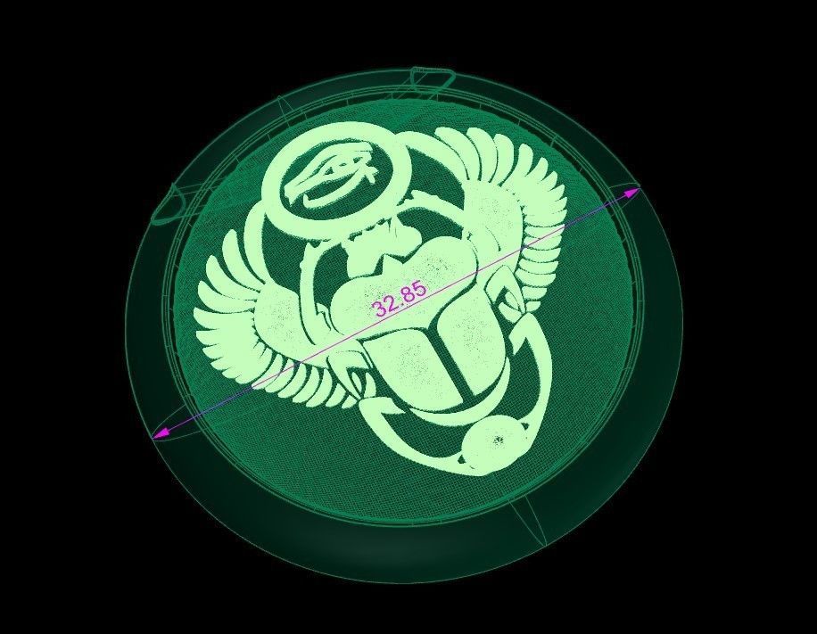 Egyptian Beetle Pendant 3D print model_5