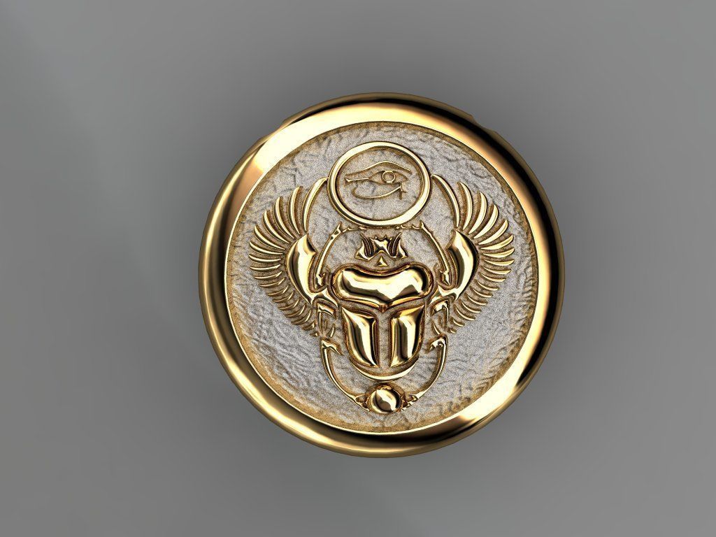 Egyptian Beetle Pendant 3D print model_2