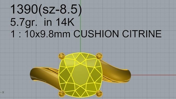Cushion Cut Basket Setting Ring 1390 3D print model_4
