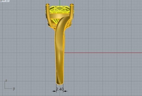 Cushion Cut Basket Setting Ring 1390 3D print model_7