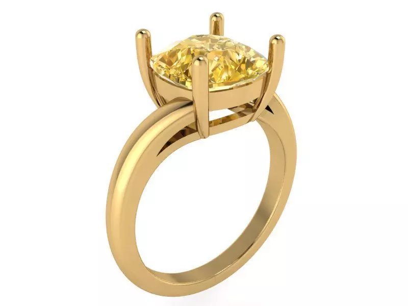 Cushion Cut Basket Setting Ring 1390 3D print model_0