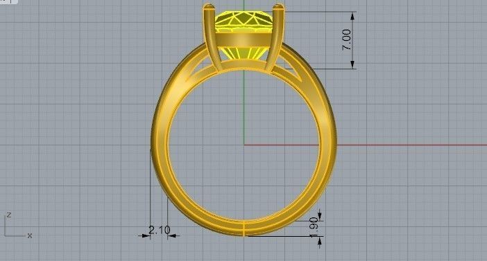 Cushion Cut Basket Setting Ring 1390 3D print model_6