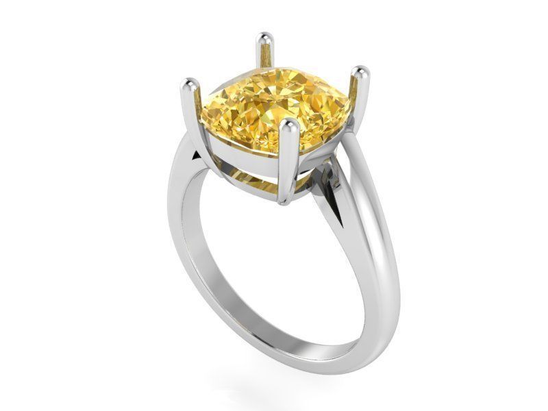 Cushion Cut Basket Setting Ring 1390 3D print model_1