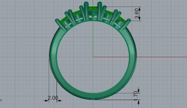 5-Stone Ring 1391 3D print model_6