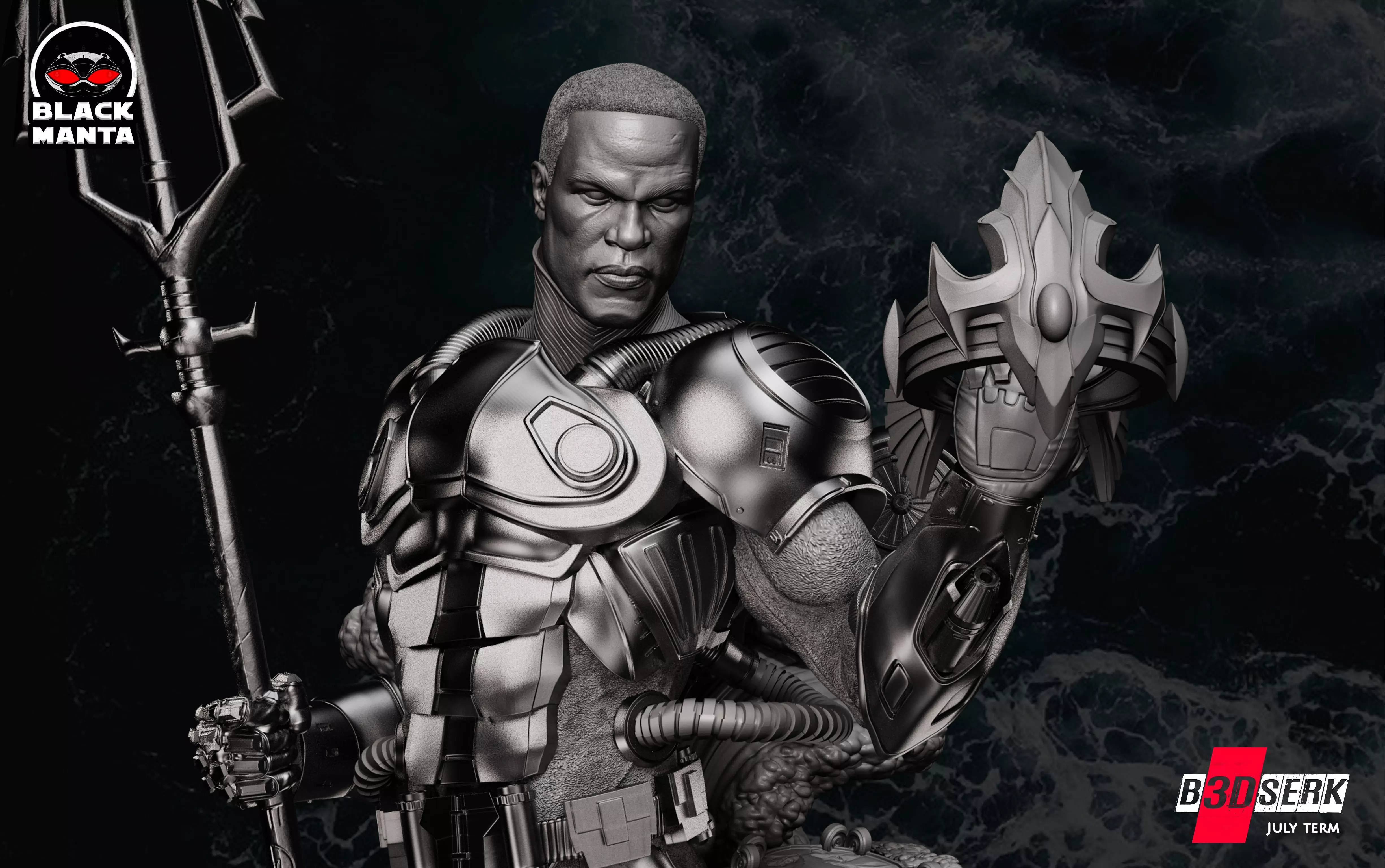 B3DSERK July term 2022 Black Manta Bust ready for printing 3D print model_0