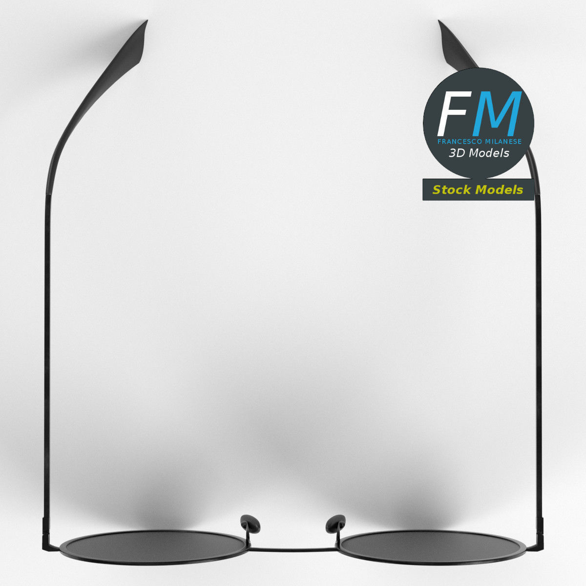 Sunglasses round 3D model_6