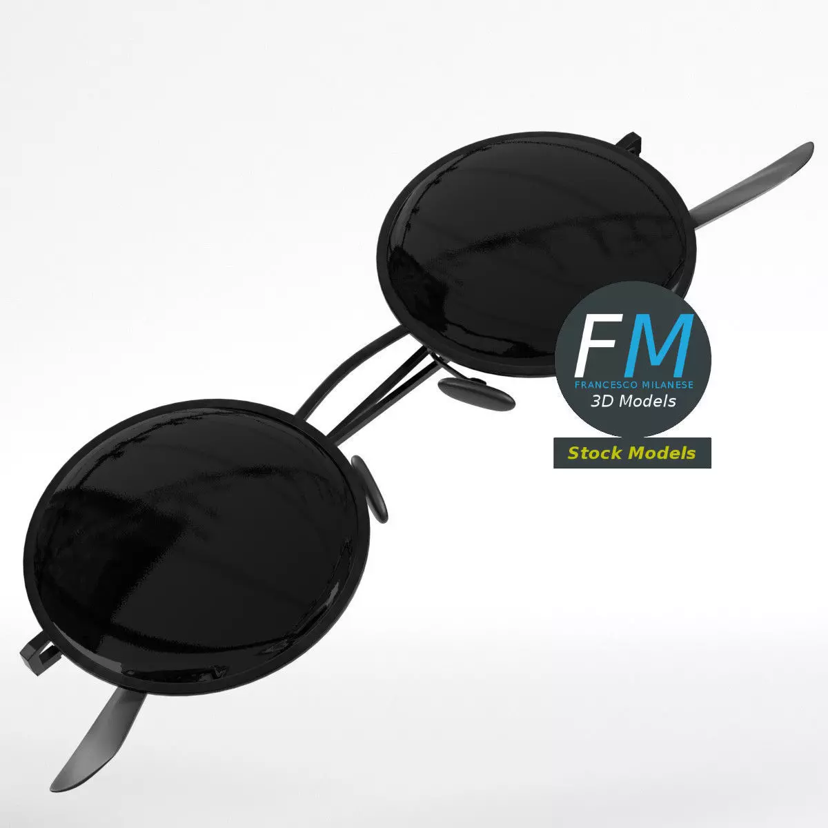 Sunglasses round 3D model_0