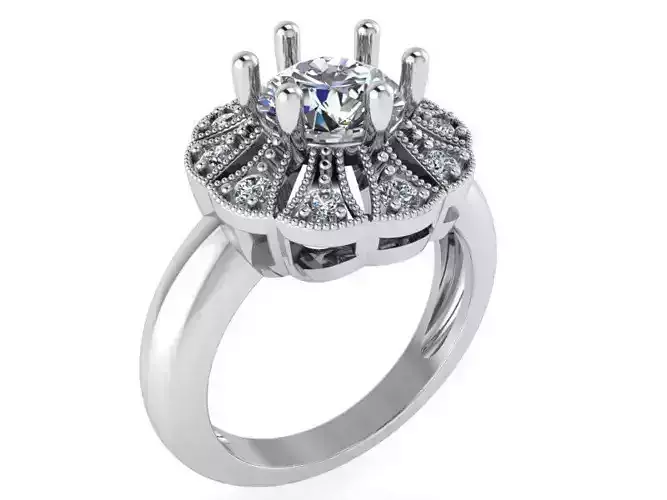 Floral Diamond Ring 1398