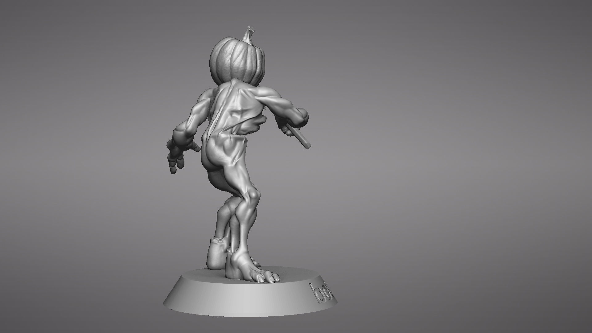 Pumpkin Undead Pose 02 3D print model_45
