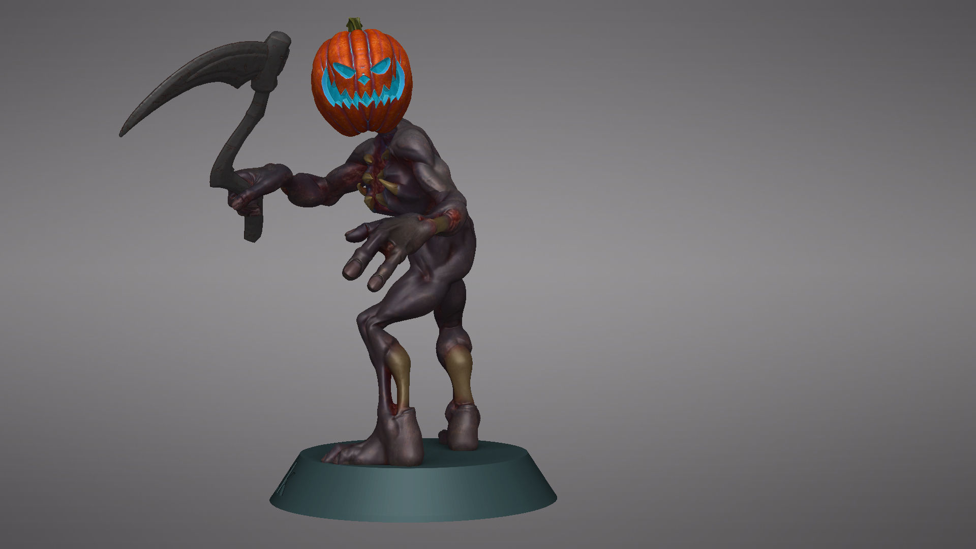 Pumpkin Undead Pose 02 3D print model_32