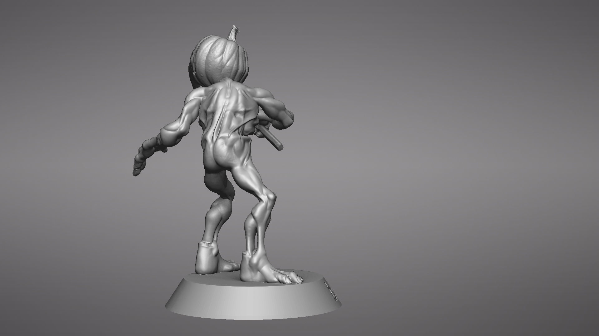 Pumpkin Undead Pose 02 3D print model_43