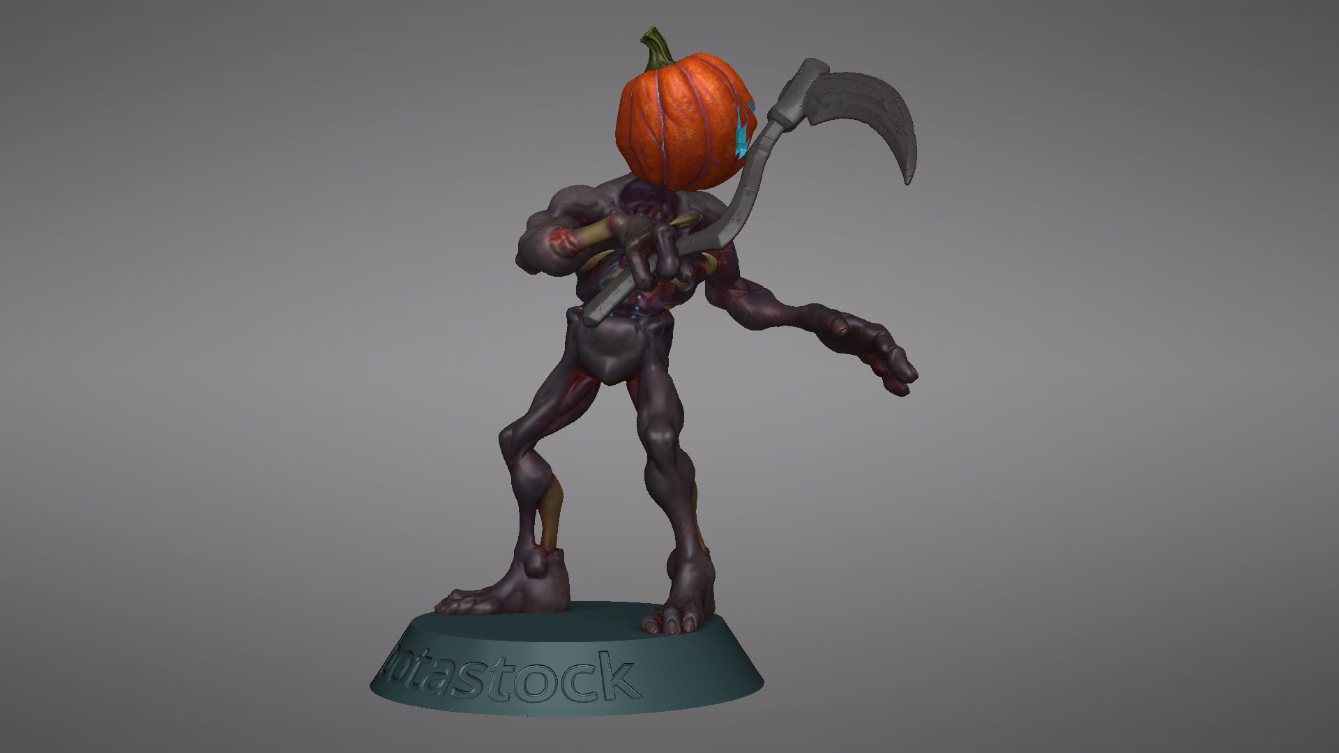 Pumpkin Undead Pose 02 3D print model_24