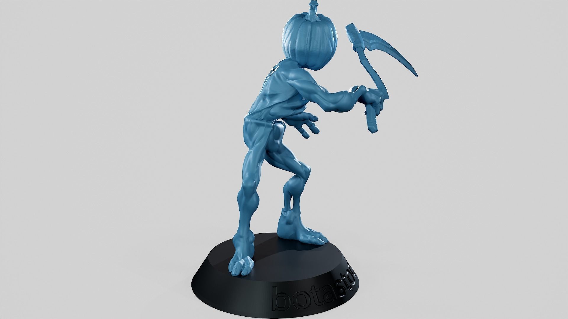 Pumpkin Undead Pose 02 3D print model_2