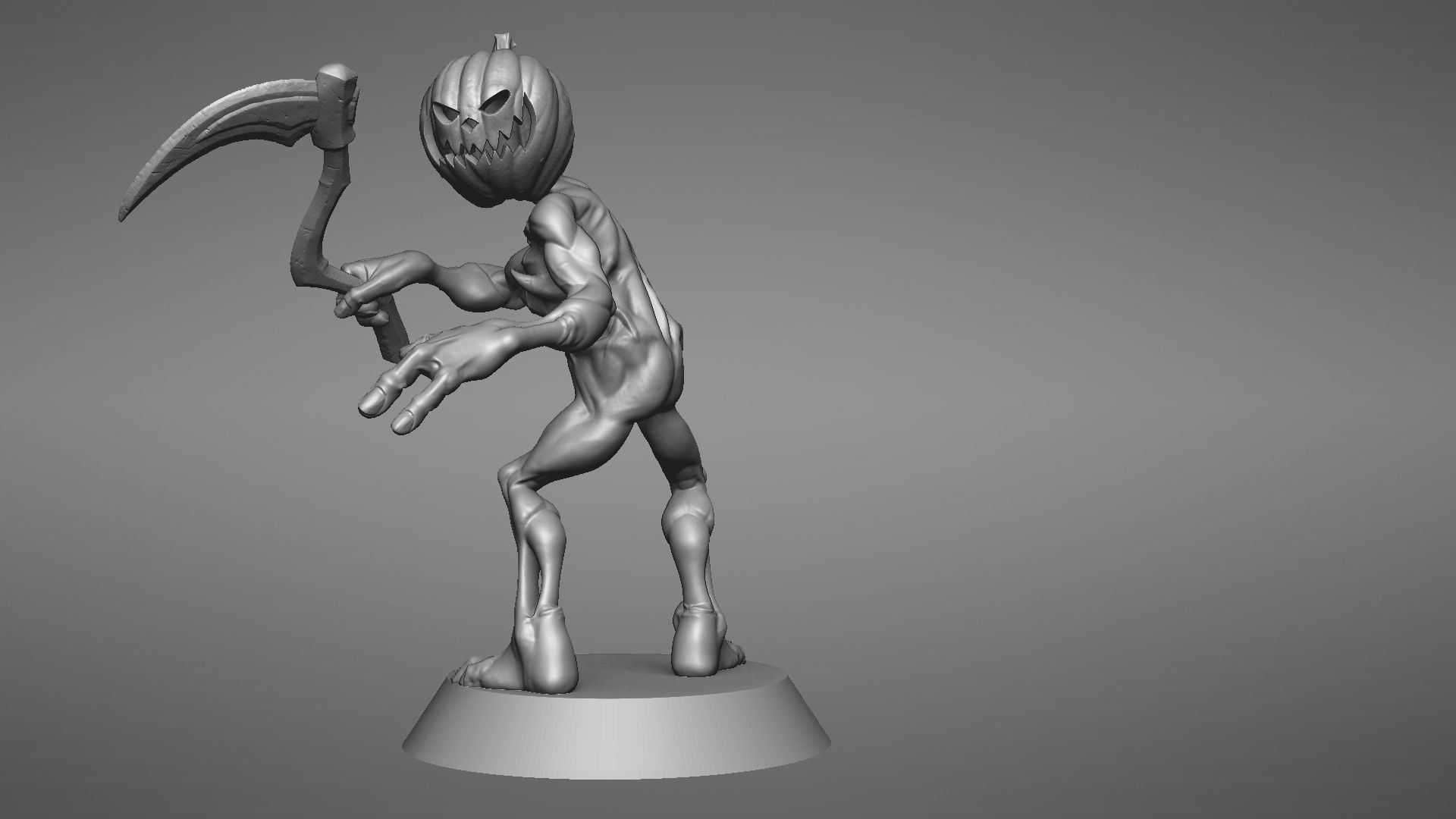 Pumpkin Undead Pose 02 3D print model_35