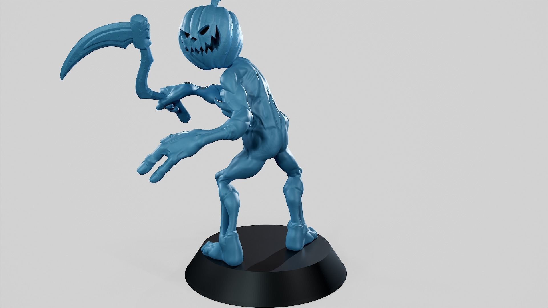 Pumpkin Undead Pose 02 3D print model_9