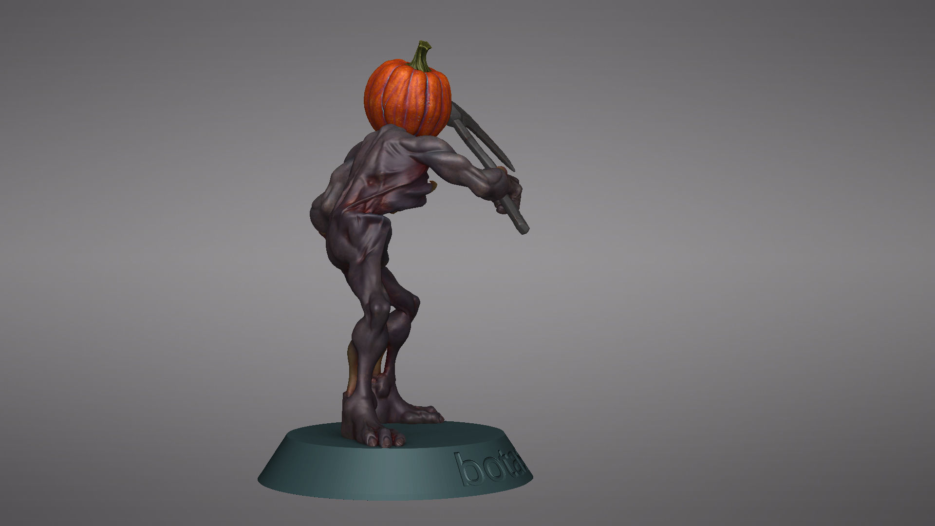 Pumpkin Undead Pose 02 3D print model_46