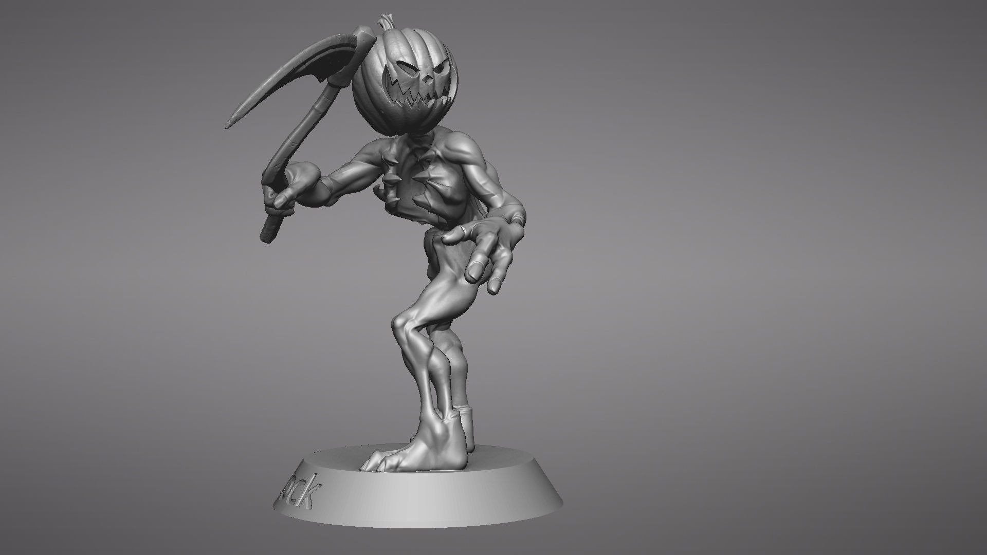 Pumpkin Undead Pose 02 3D print model_31