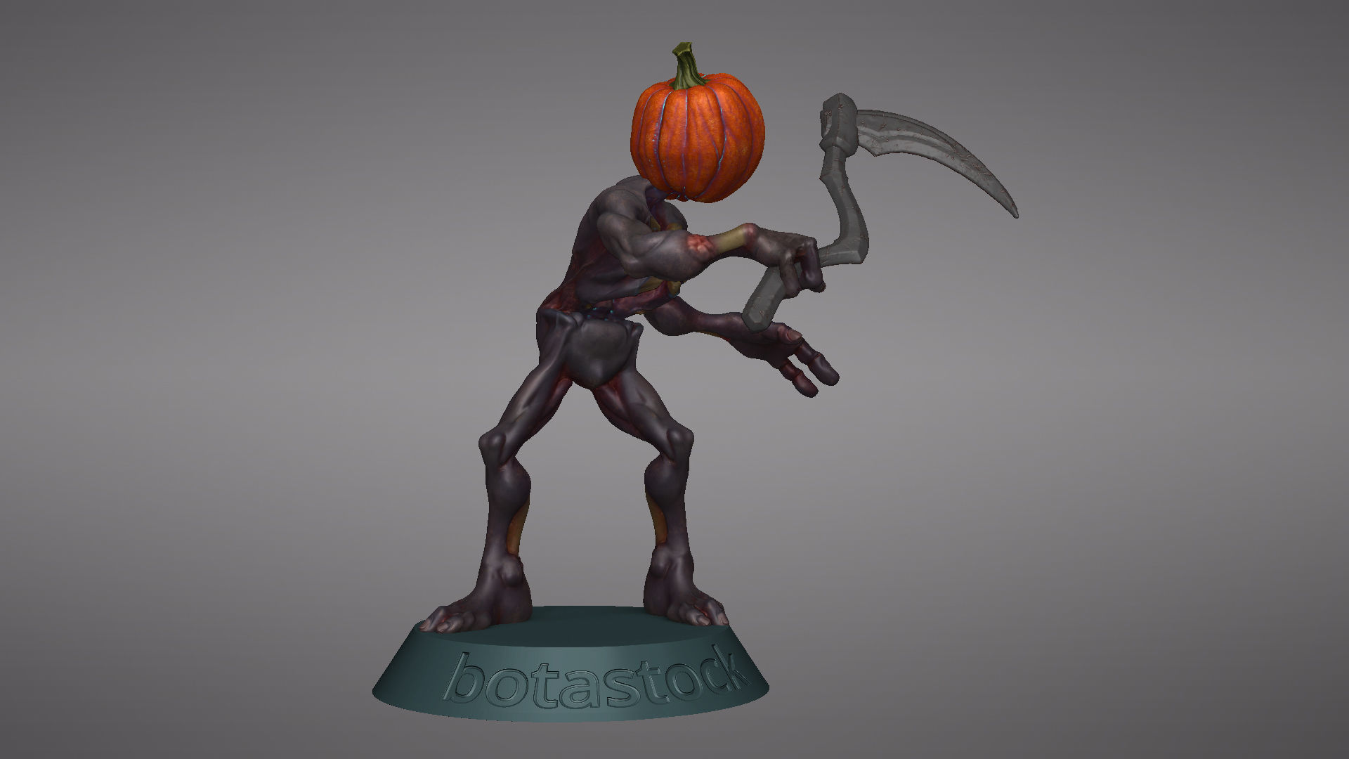 Pumpkin Undead Pose 02 3D print model_20