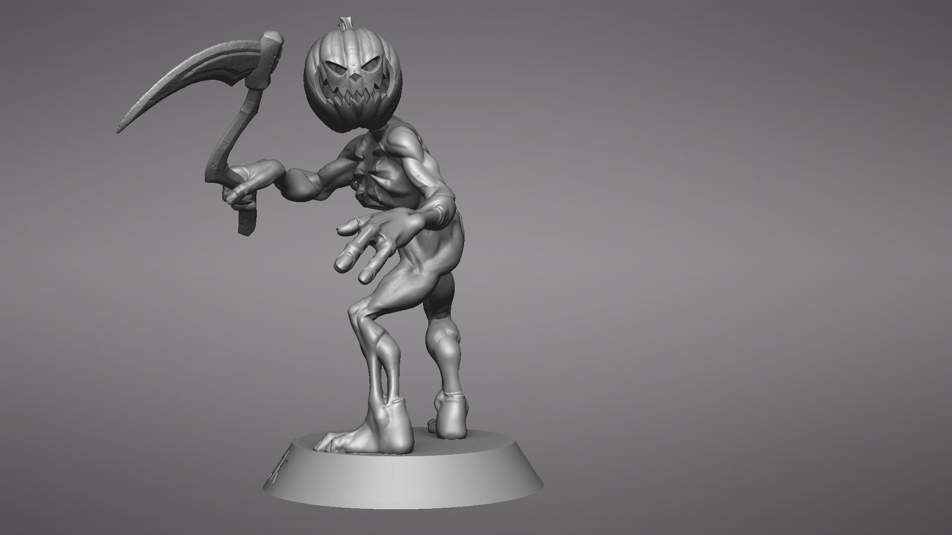 Pumpkin Undead Pose 02 3D print model_33