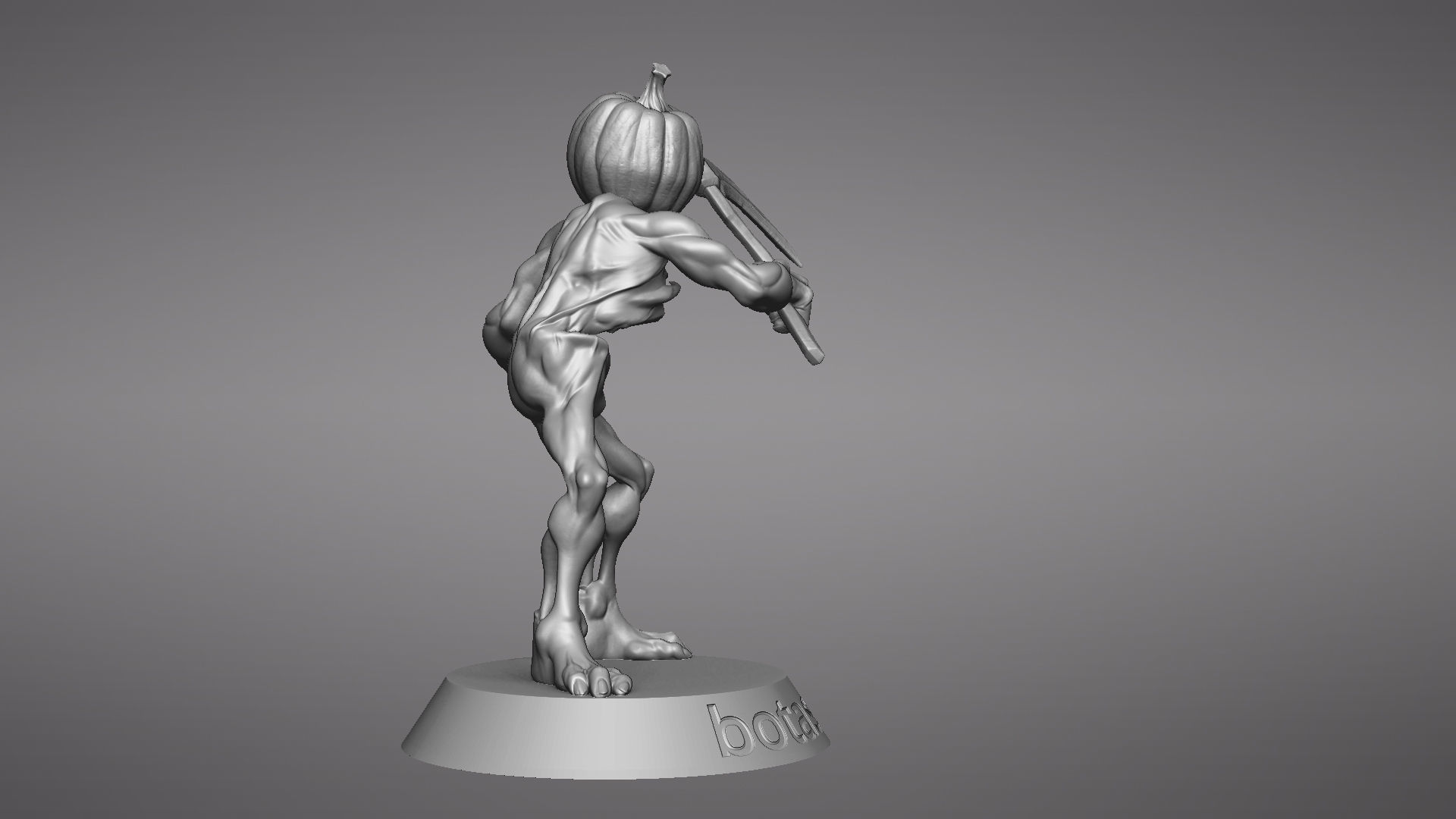Pumpkin Undead Pose 02 3D print model_47