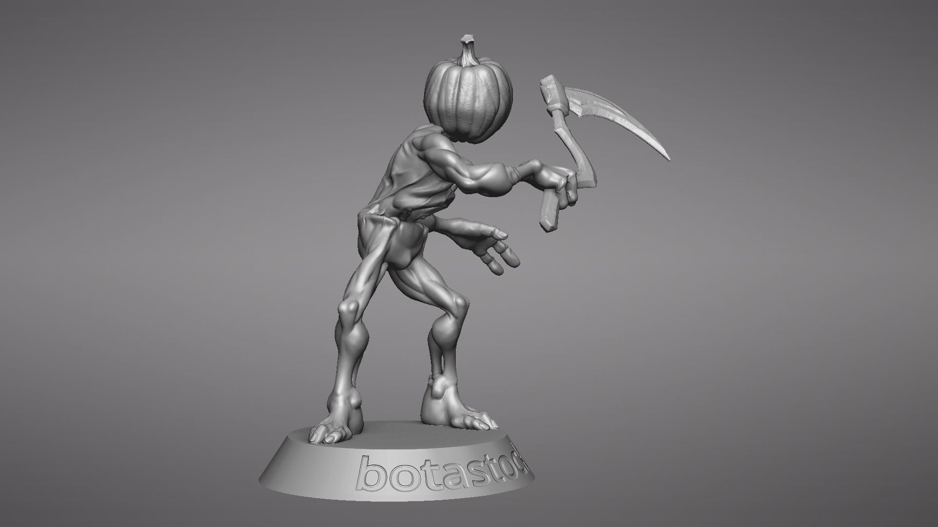Pumpkin Undead Pose 02 3D print model_19