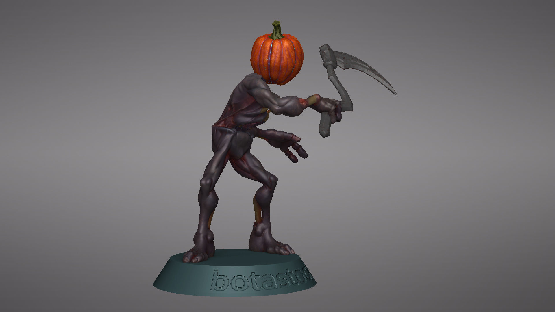 Pumpkin Undead Pose 02 3D print model_18