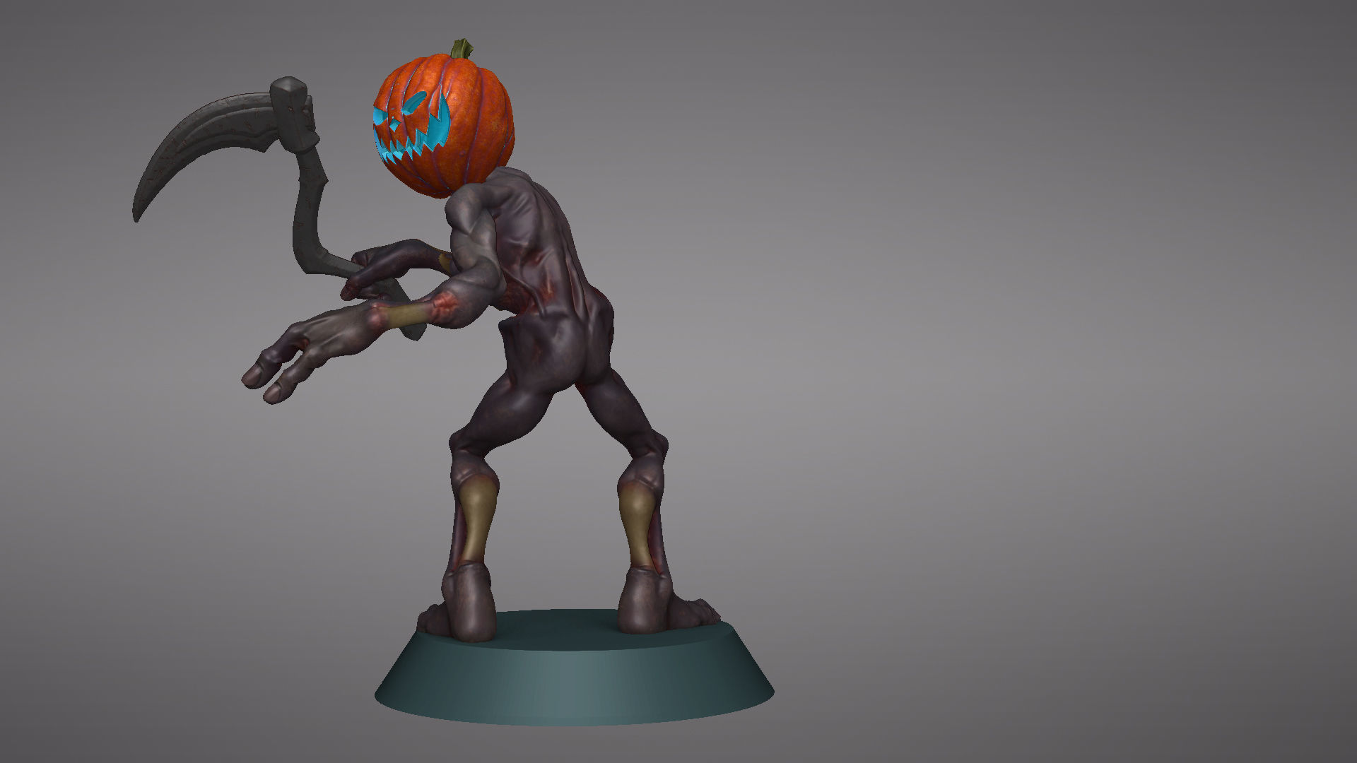 Pumpkin Undead Pose 02 3D print model_36