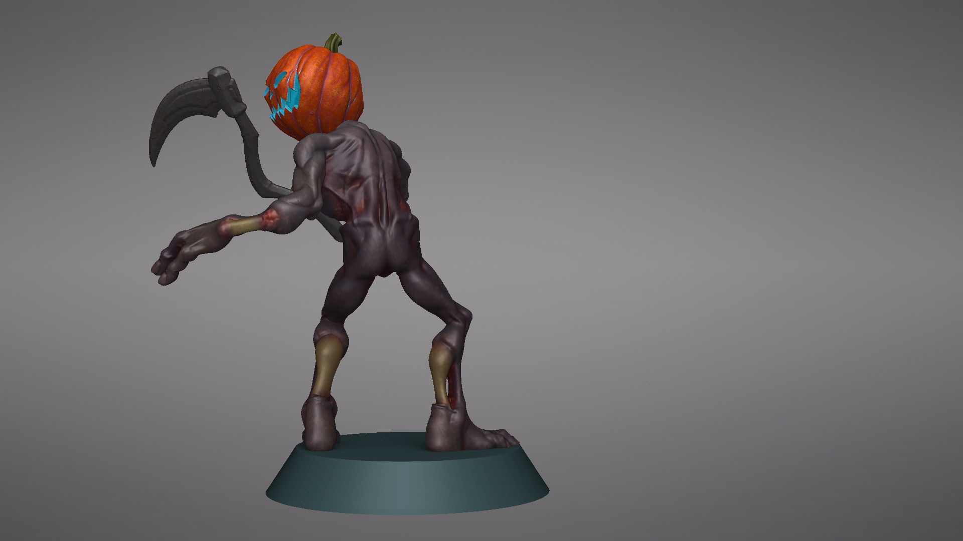 Pumpkin Undead Pose 02 3D print model_38
