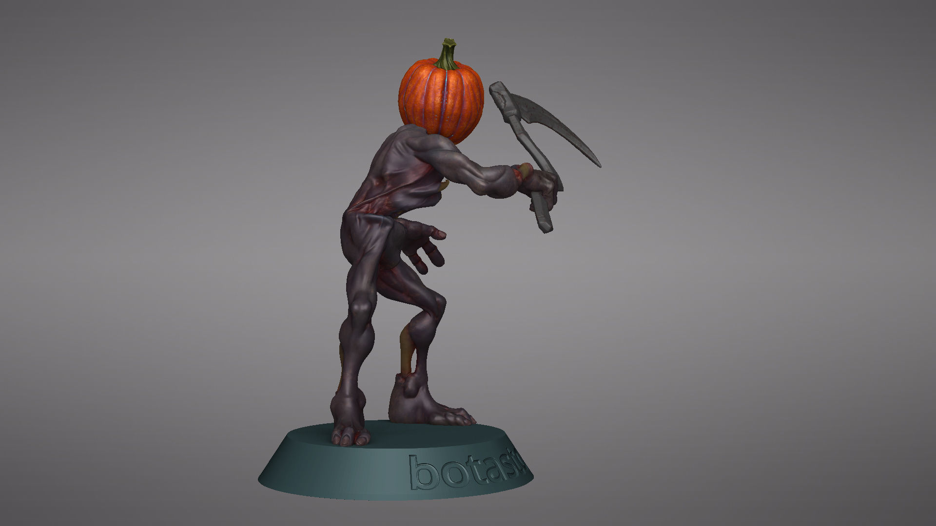 Pumpkin Undead Pose 02 3D print model_48
