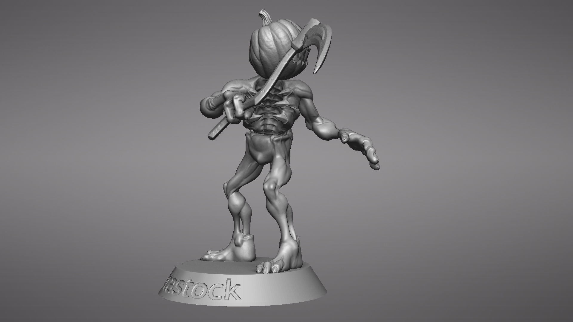 Pumpkin Undead Pose 02 3D print model_27