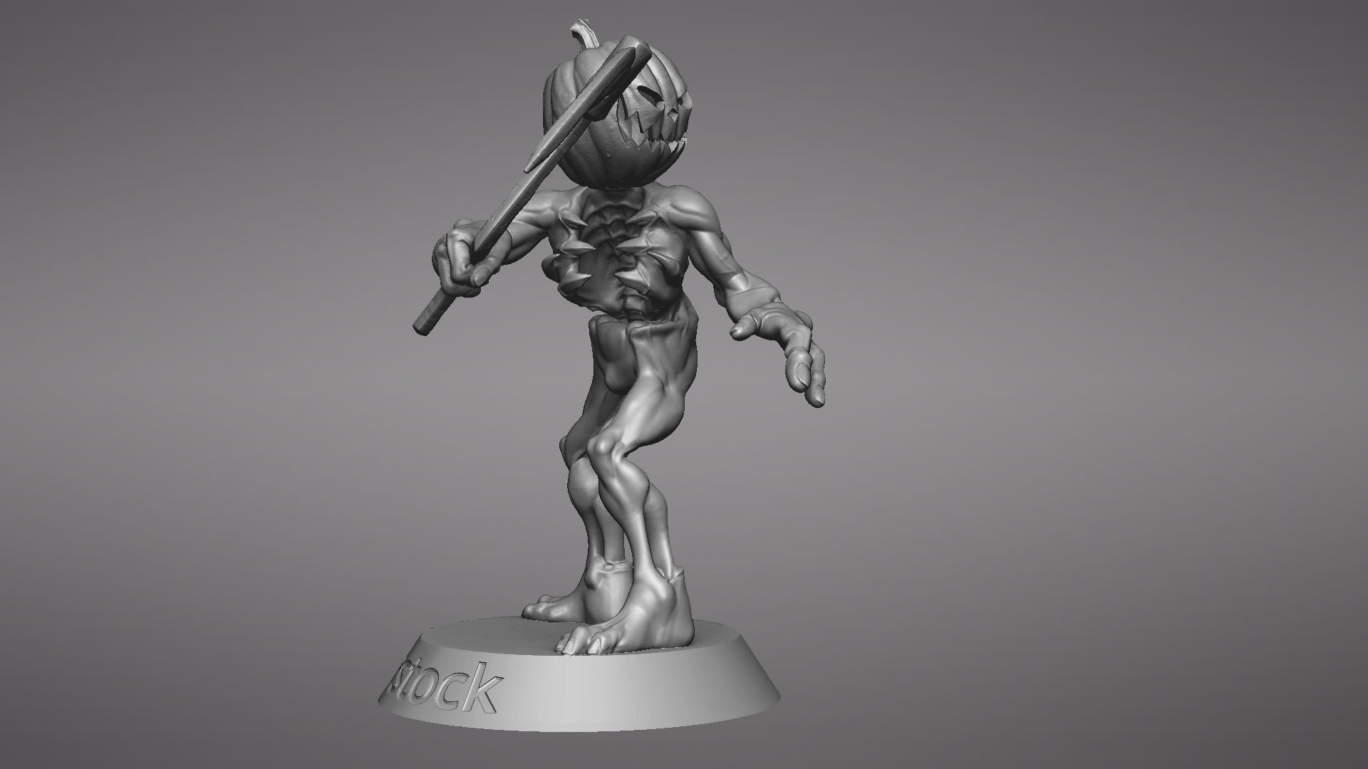 Pumpkin Undead Pose 02 3D print model_29