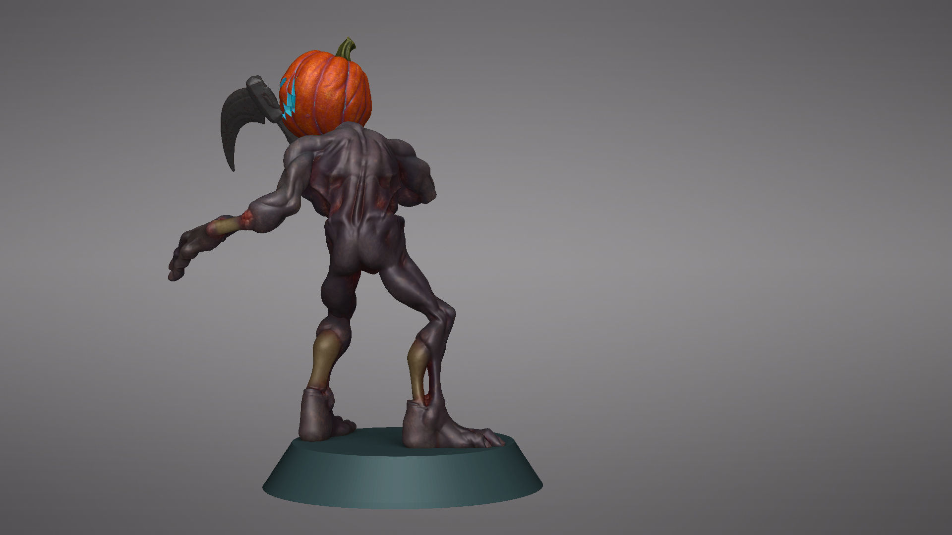 Pumpkin Undead Pose 02 3D print model_40