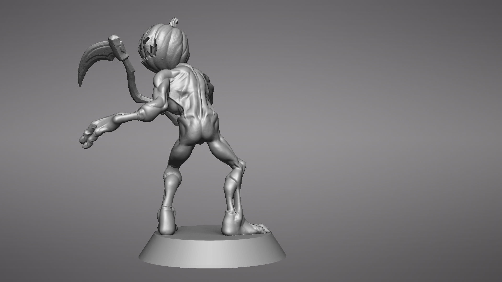Pumpkin Undead Pose 02 3D print model_39