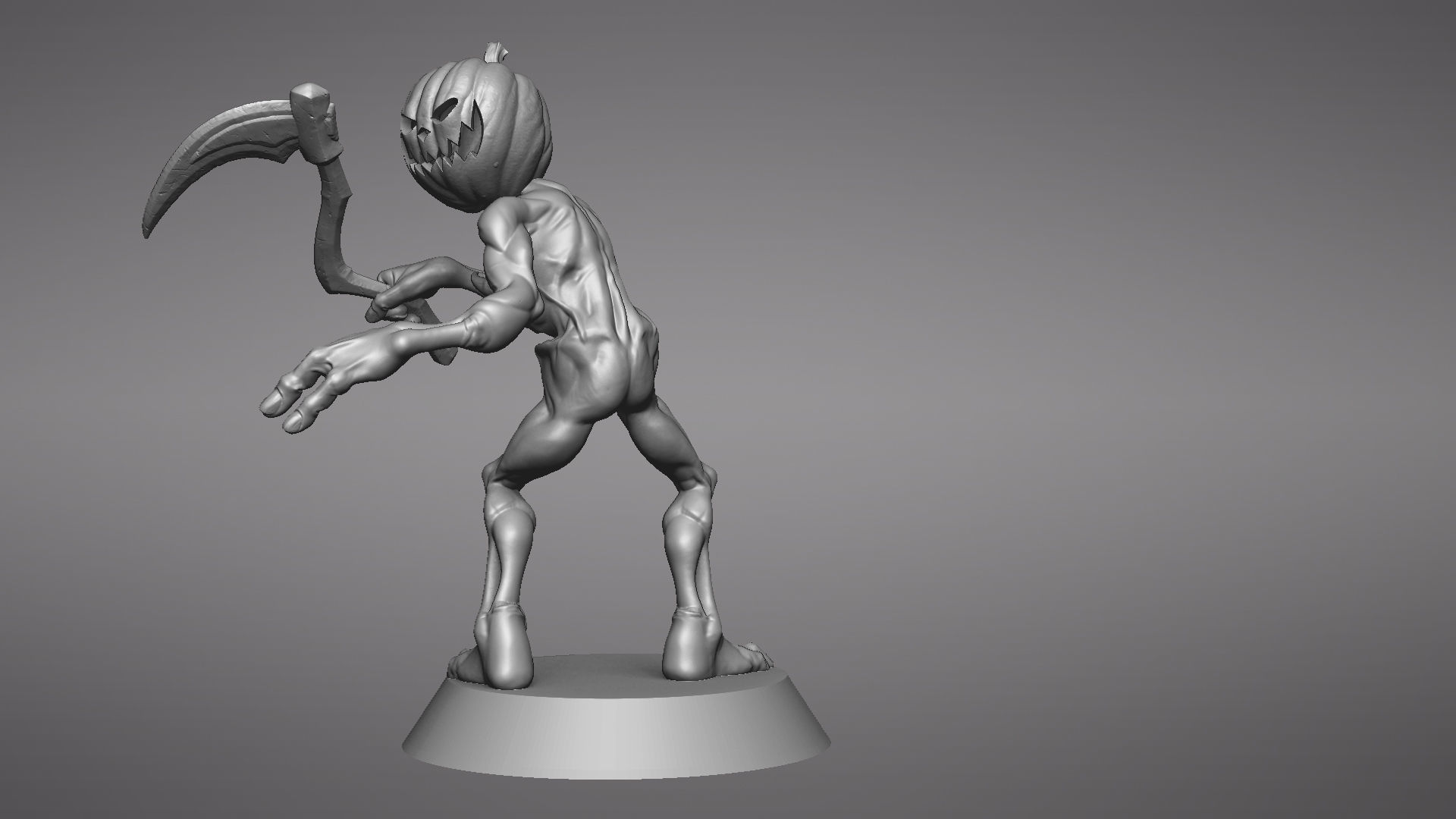 Pumpkin Undead Pose 02 3D print model_37