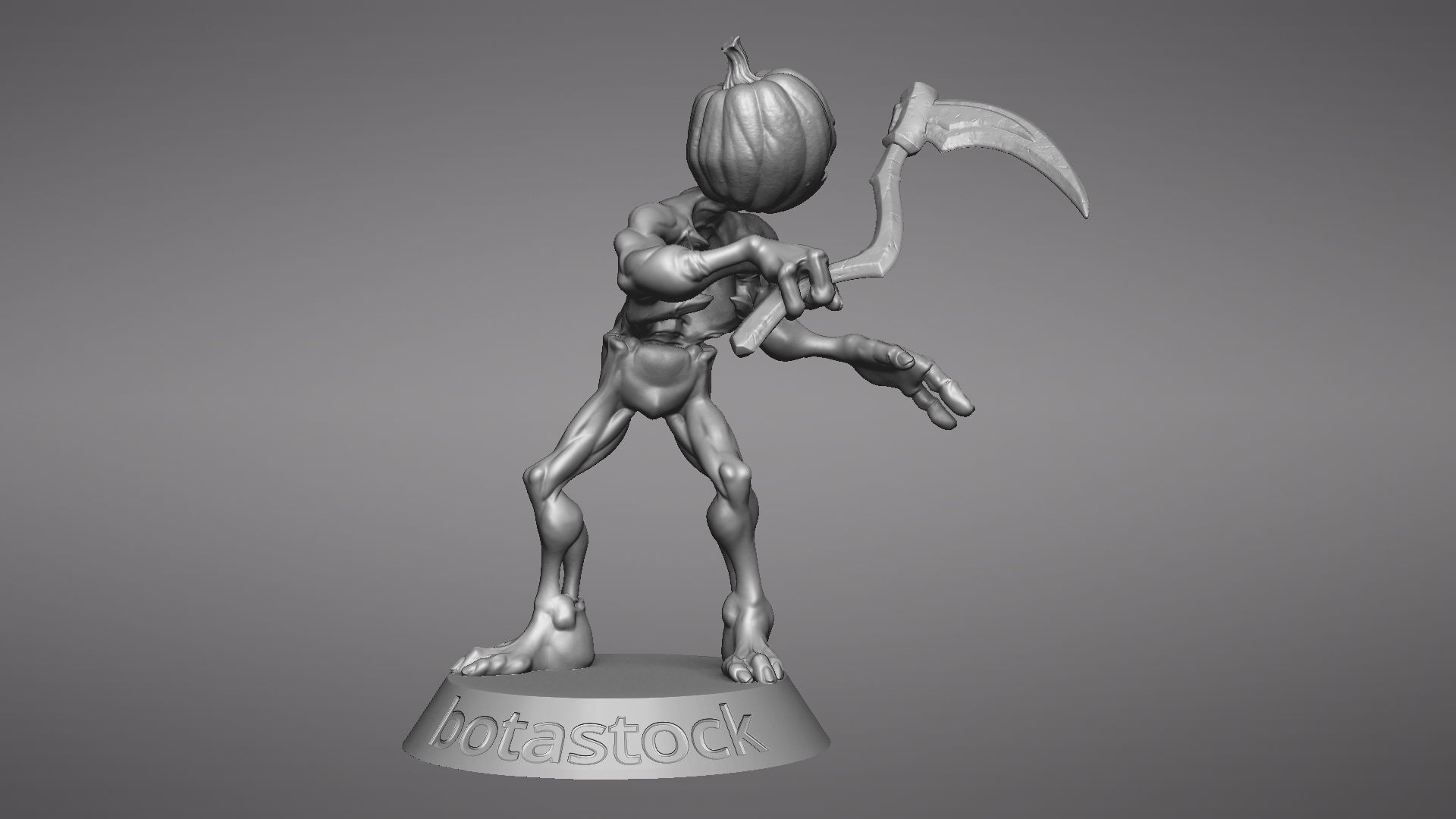 Pumpkin Undead Pose 02 3D print model_23