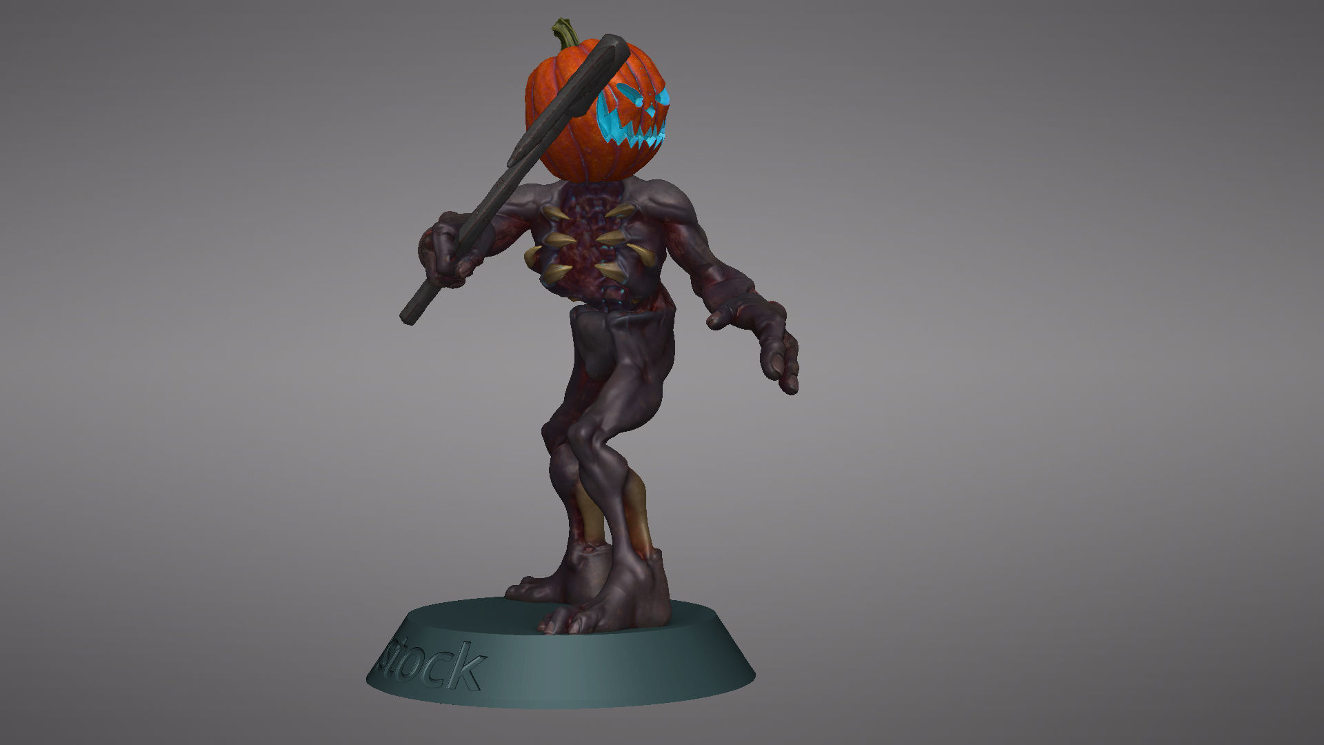 Pumpkin Undead Pose 02 3D print model_28