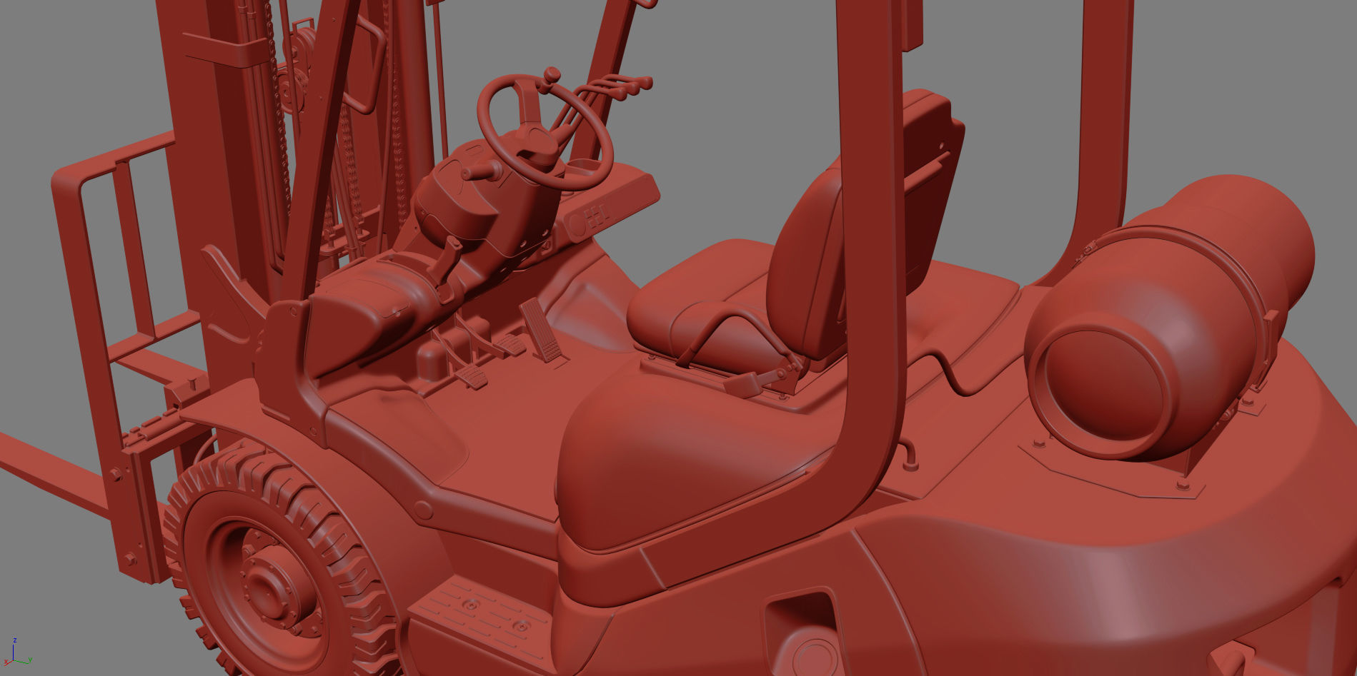 Forklift Komatsu BX50 3D model_22