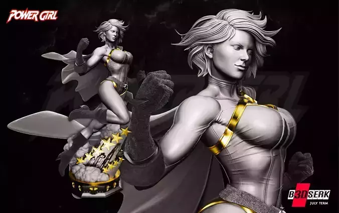 B3DSERK July Term Power Girl Sculpture 3D print model 