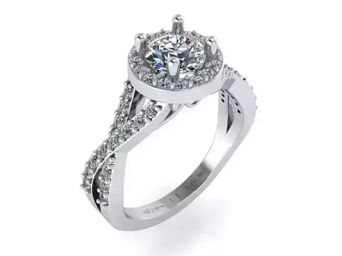 Round Halo Twisted Band 1408