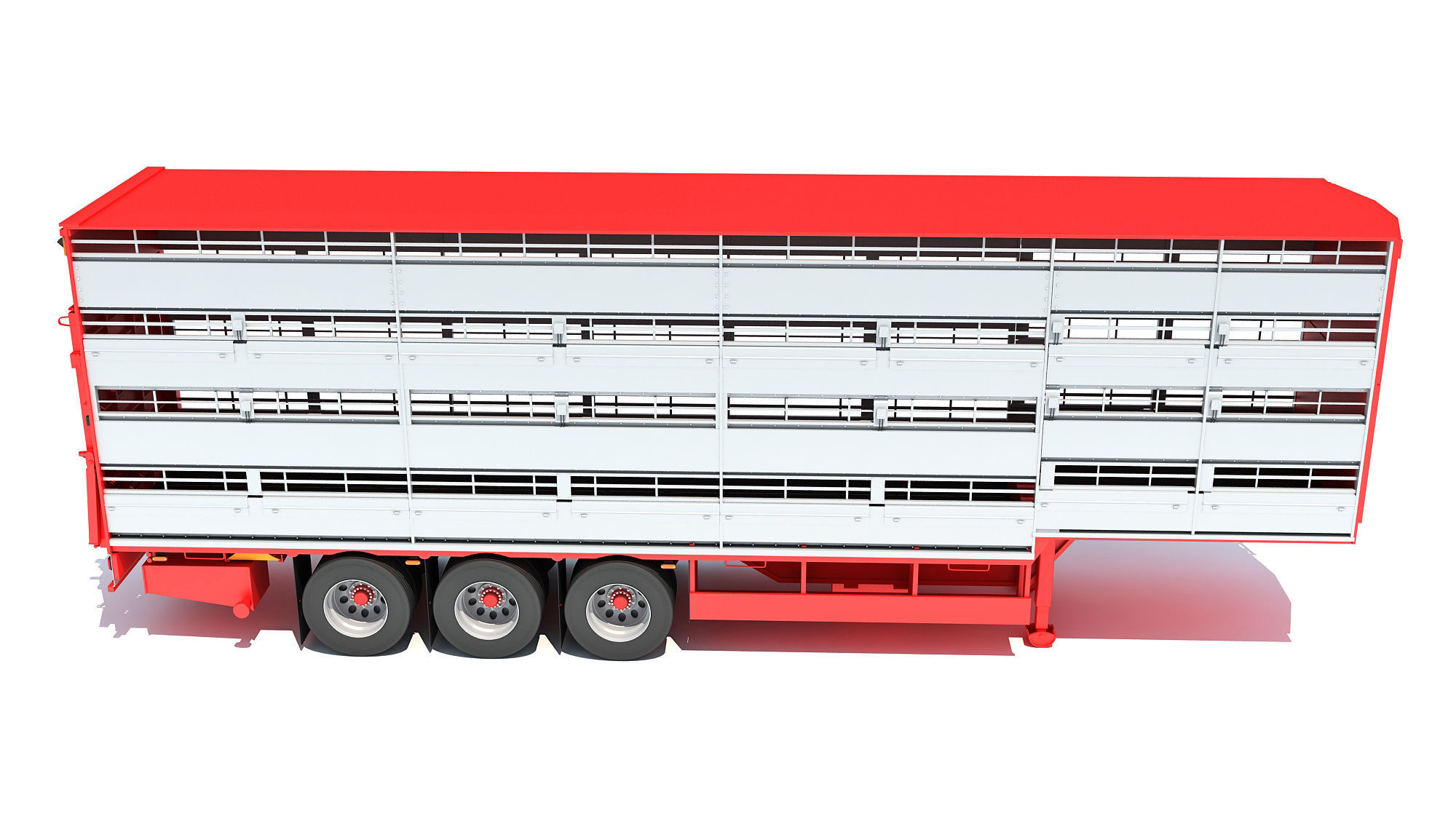 Cattle Animal Transporter Trailer 3D model_6