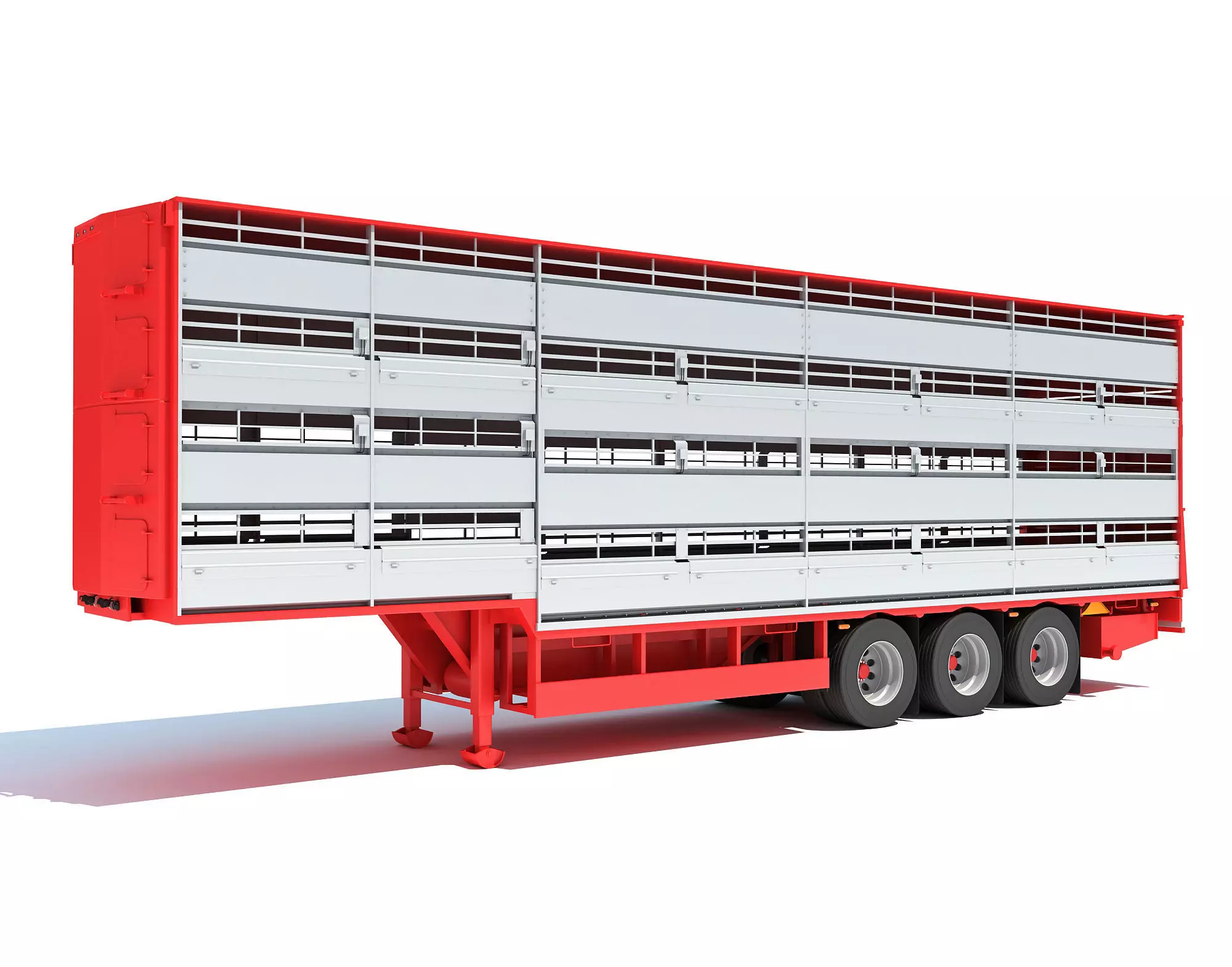 Cattle Animal Transporter Trailer 3D model_0