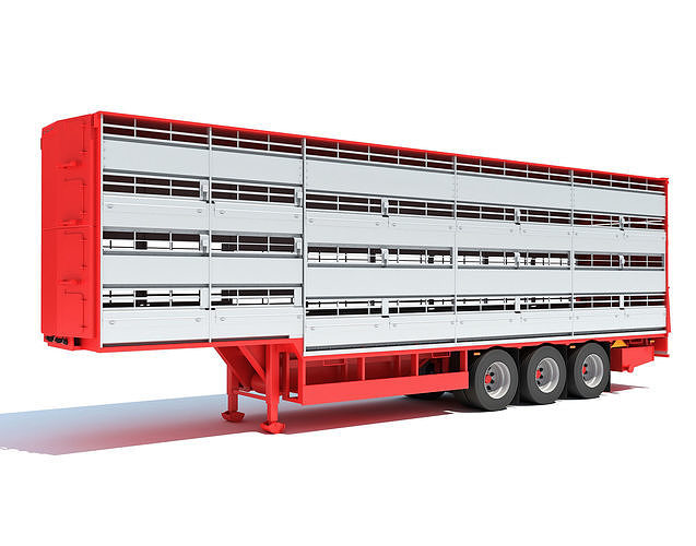 Cattle Animal Transporter Trailer 3D model