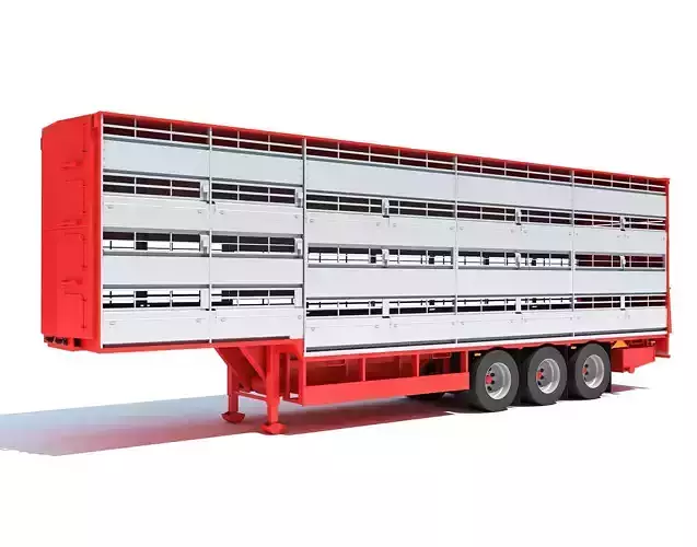 Cattle Animal Transporter Trailer 3D model