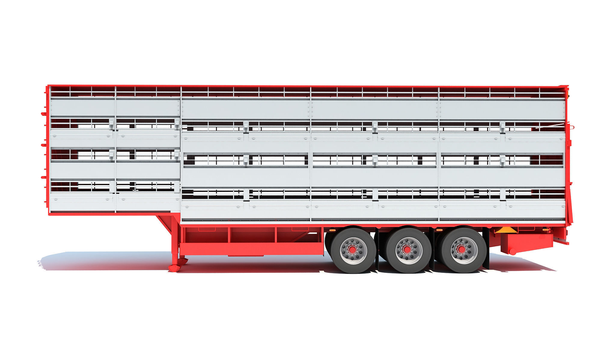 Cattle Animal Transporter Trailer 3D model_1