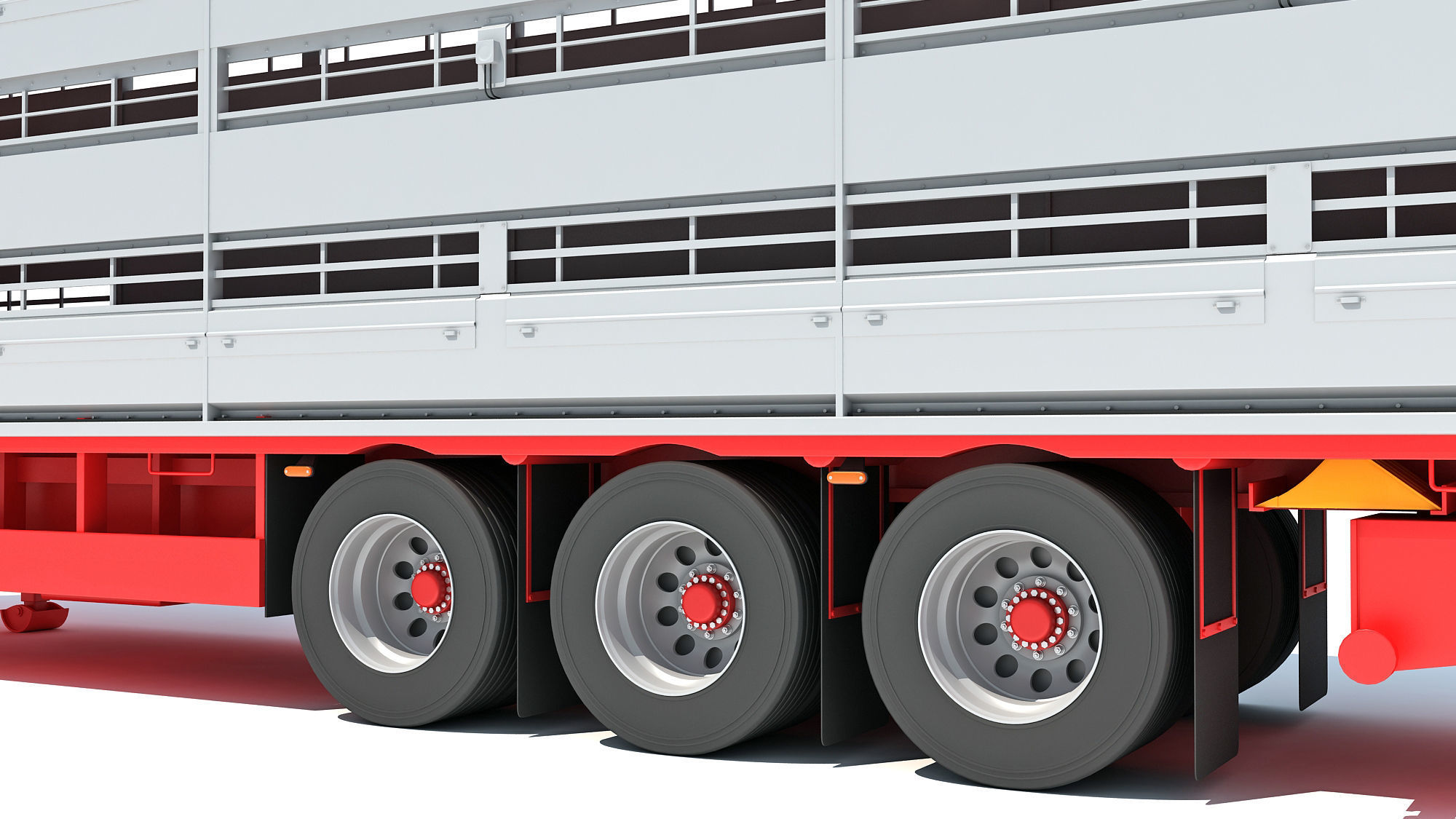 Cattle Animal Transporter Trailer 3D model_11