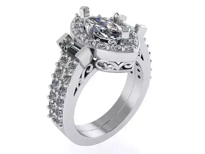Marquise Halo Ring 1410
