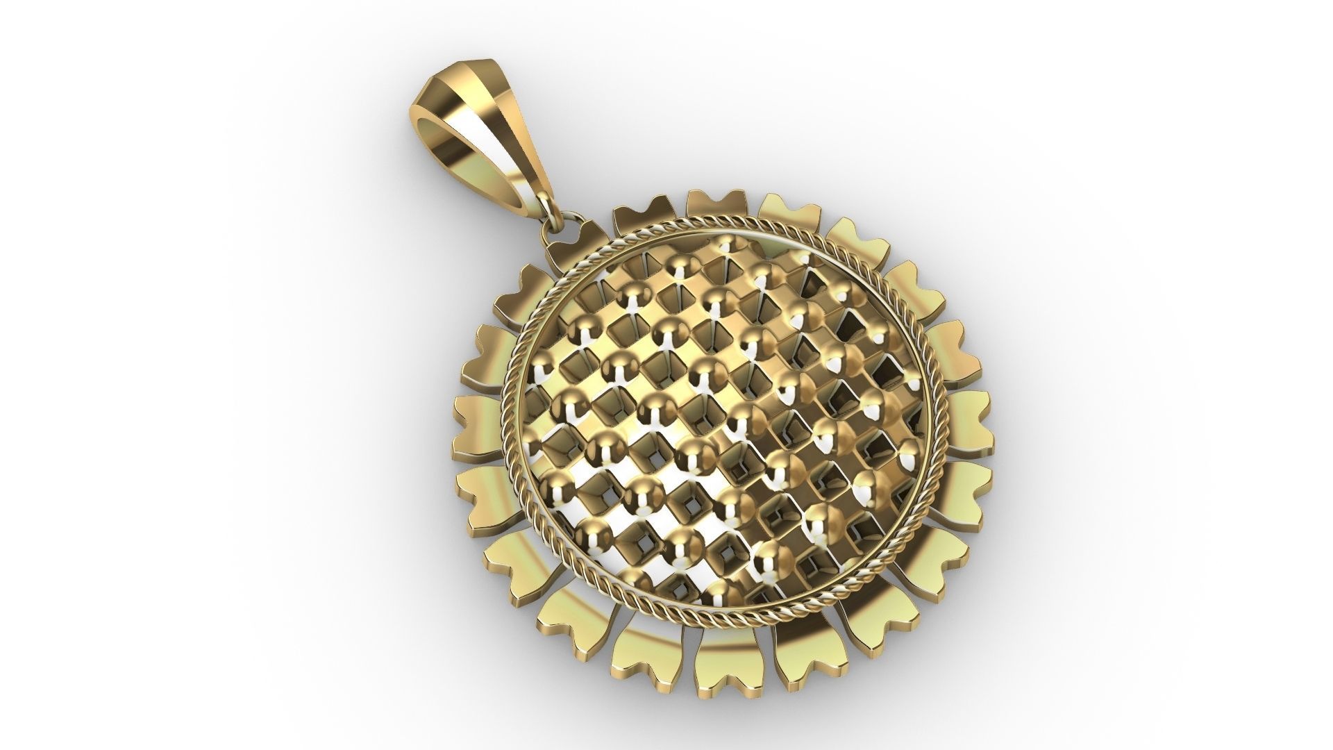 marigold pendant stl verified 3D print model_11