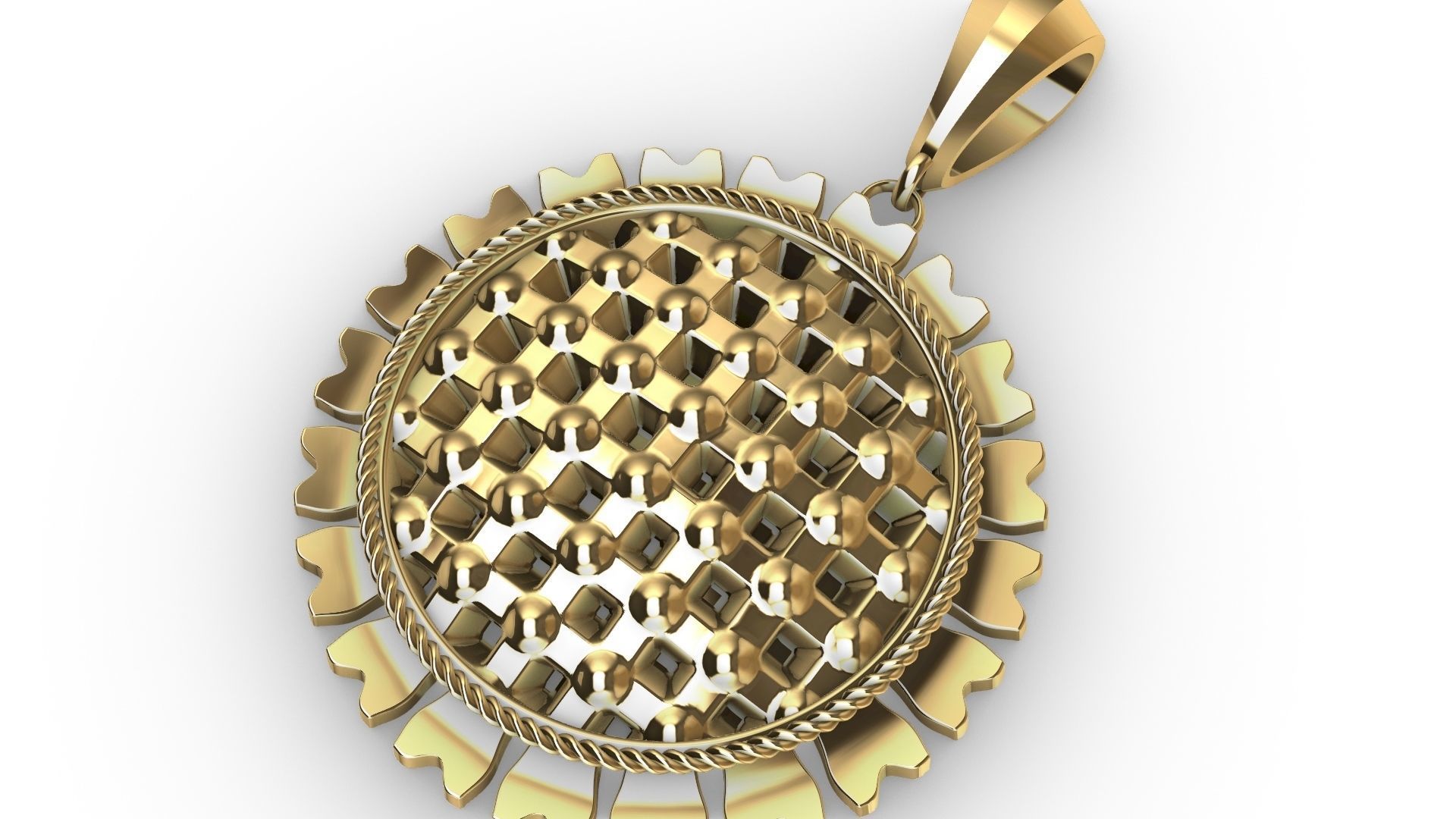 marigold pendant stl verified 3D print model_13