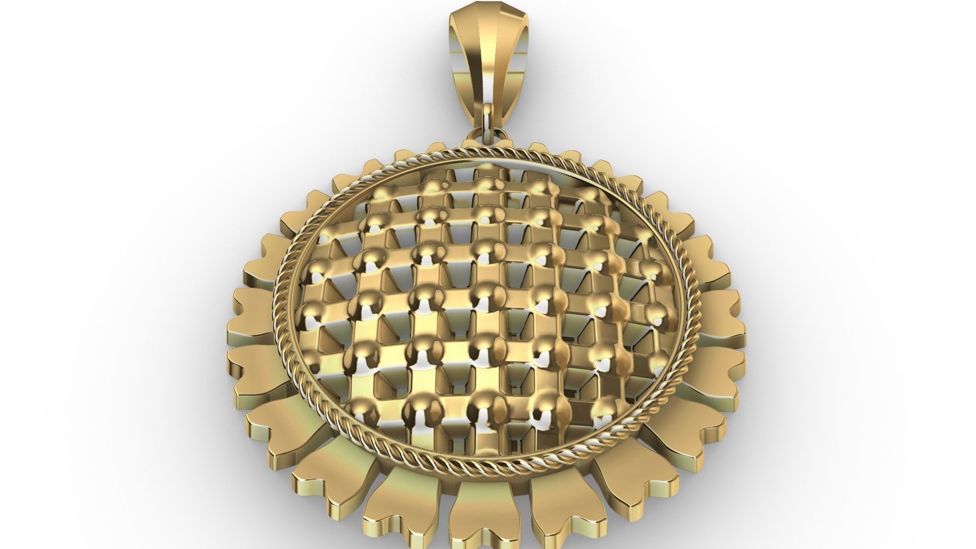 marigold pendant stl verified 3D print model_12