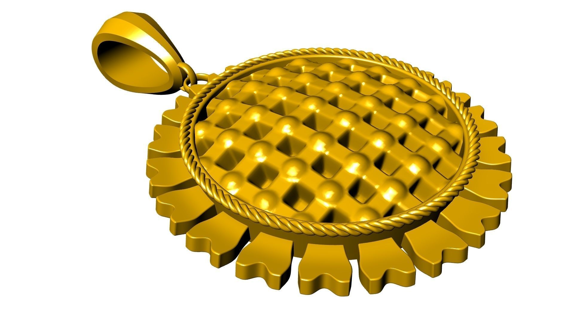 marigold pendant stl verified 3D print model_7